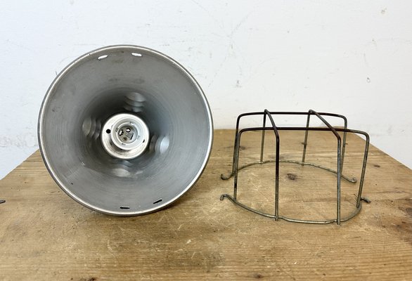 Grey Industrial Aluminium Cage Pendant Lamp, 1970s-CGF-1746393