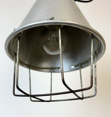 Grey Industrial Aluminium Cage Pendant Lamp, 1970s-CGF-1746393