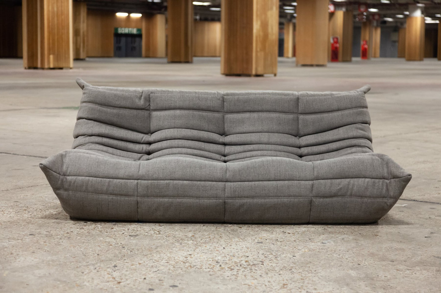 Grey Microfiber Togo 3-Seat Sofa by Michel Ducaroy for Ligne Roset