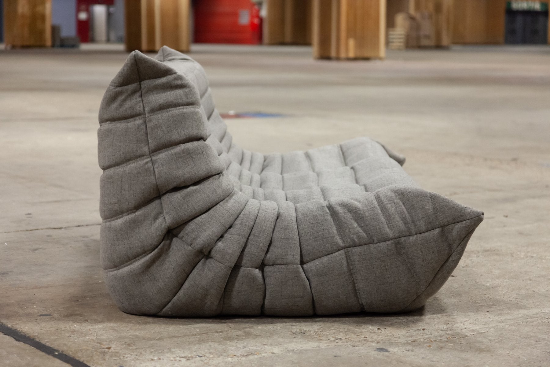 Grey Microfiber Togo 3-Seat Sofa by Michel Ducaroy for Ligne Roset