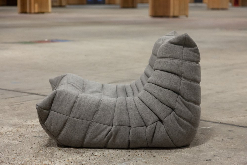 Grey Microfiber Togo Lounge Chair by Michel Ducaroy for Ligne Roset