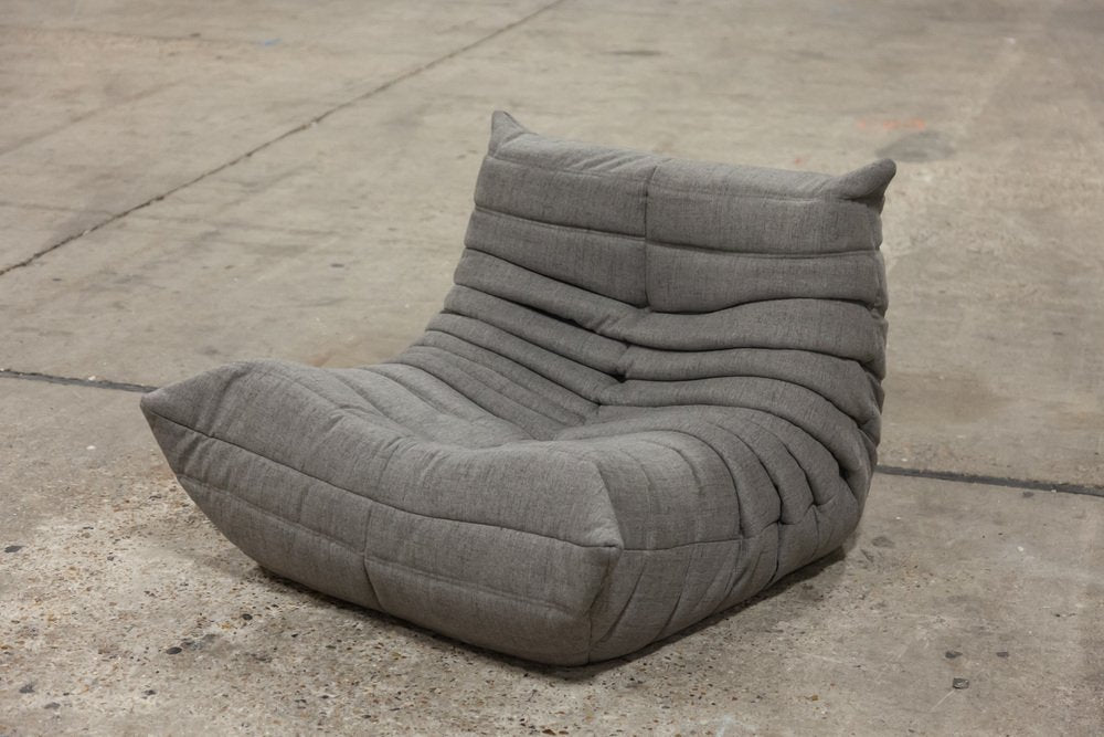 Grey Microfiber Togo Lounge Chair by Michel Ducaroy for Ligne Roset