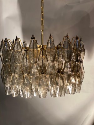 Grey Murano Glass Poliedri Chandeliers in the Style of Carlo Scarpa, Set of 2-MBH-1032495