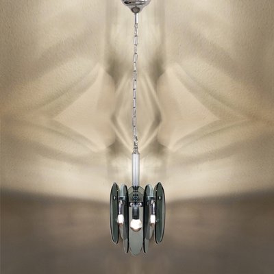 Grey Smoked Murano Glass Chandelier from Veca, Italy, 1970s-QGR-1289592