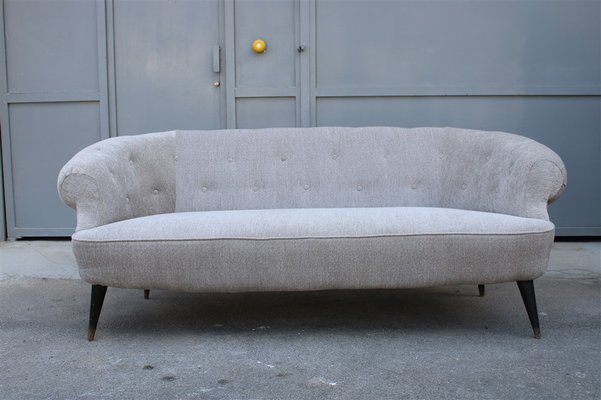 Grey Velvet Sofa by Guglielmo Ulrich, Italy, 1950s-EH-1318636