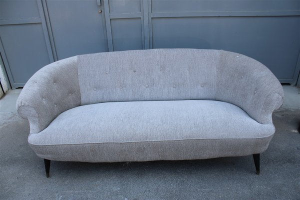 Grey Velvet Sofa by Guglielmo Ulrich, Italy, 1950s-EH-1318636