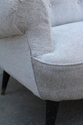 Grey Velvet Sofa by Guglielmo Ulrich, Italy, 1950s-EH-1318636