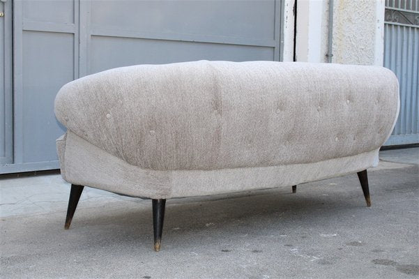 Grey Velvet Sofa by Guglielmo Ulrich, Italy, 1950s-EH-1318636