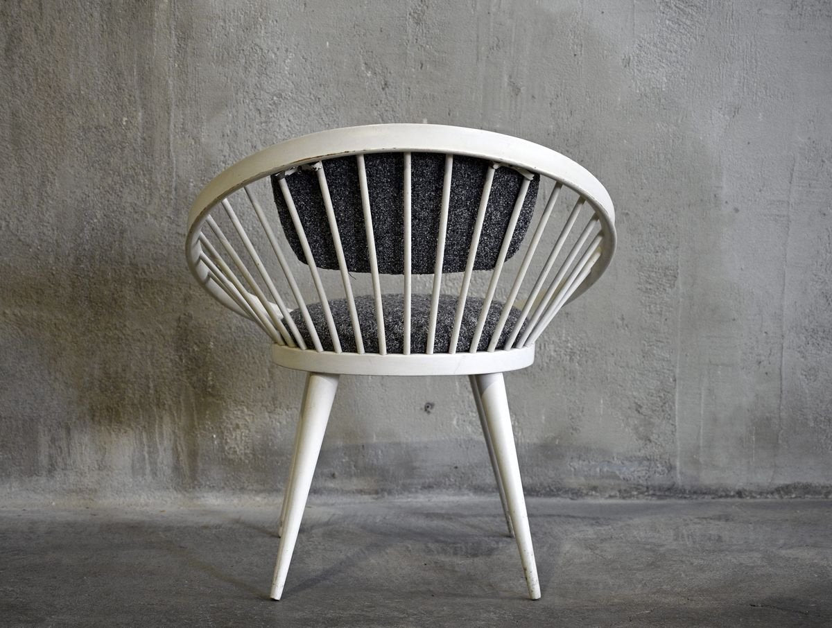 Grey & White Circle Chair by Yngve Ekstrom for Swedese, 1960s