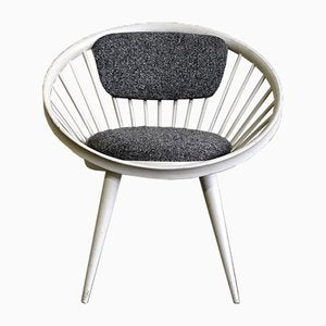 Grey & White Circle Chair by Yngve Ekstrom for Swedese, 1960s-QVY-751167