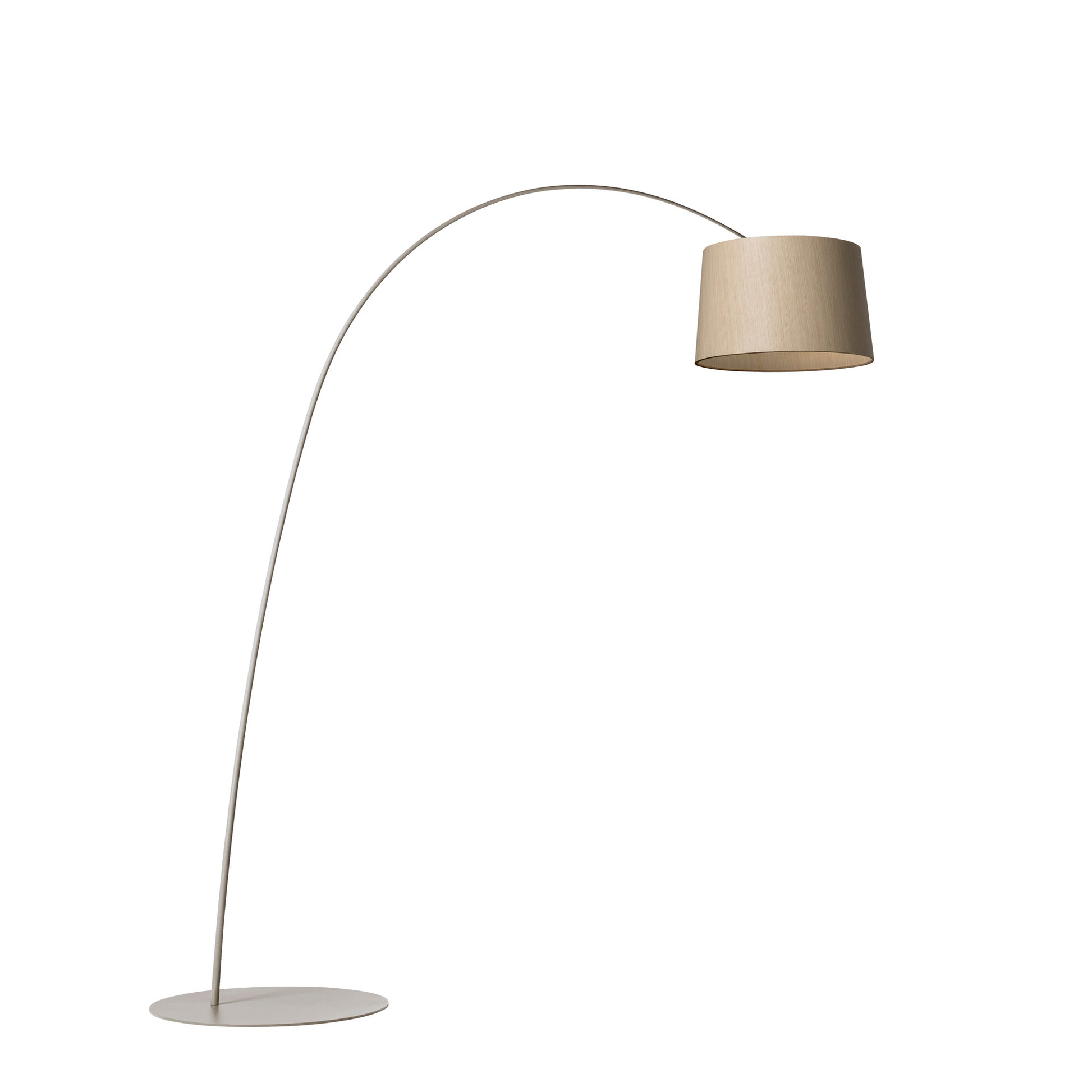 Twiggy Wood - Led Arc Floor Lamp With Metal Base And Oak Lampshade by Foscarini #Oak / Greige