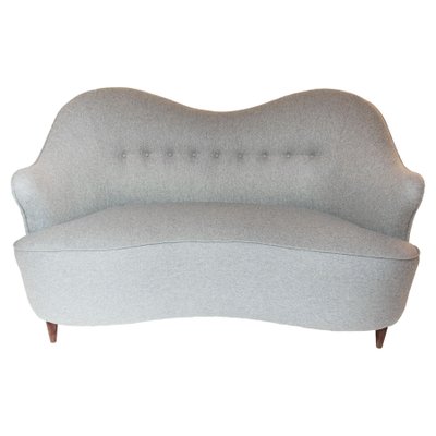 Grey Wool Two Seater Sofa in the Style of Finn Juhl, Italy, 1950s-UZ-1124909