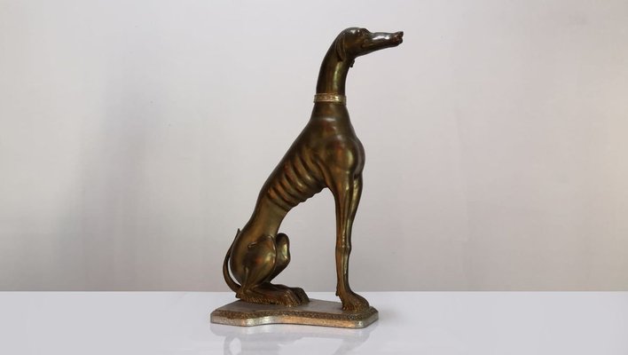 Greyhound Dog Sculpture, Italy, 1900s-JJT-853588