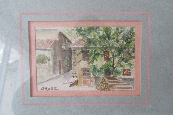 GROSZ, Watercolors, 1940s, Framed, Set of 2-RDN-1148169