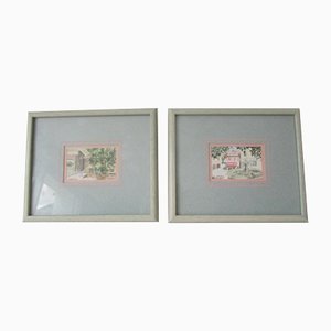 GROSZ, Watercolors, 1940s, Framed, Set of 2-RDN-1148169