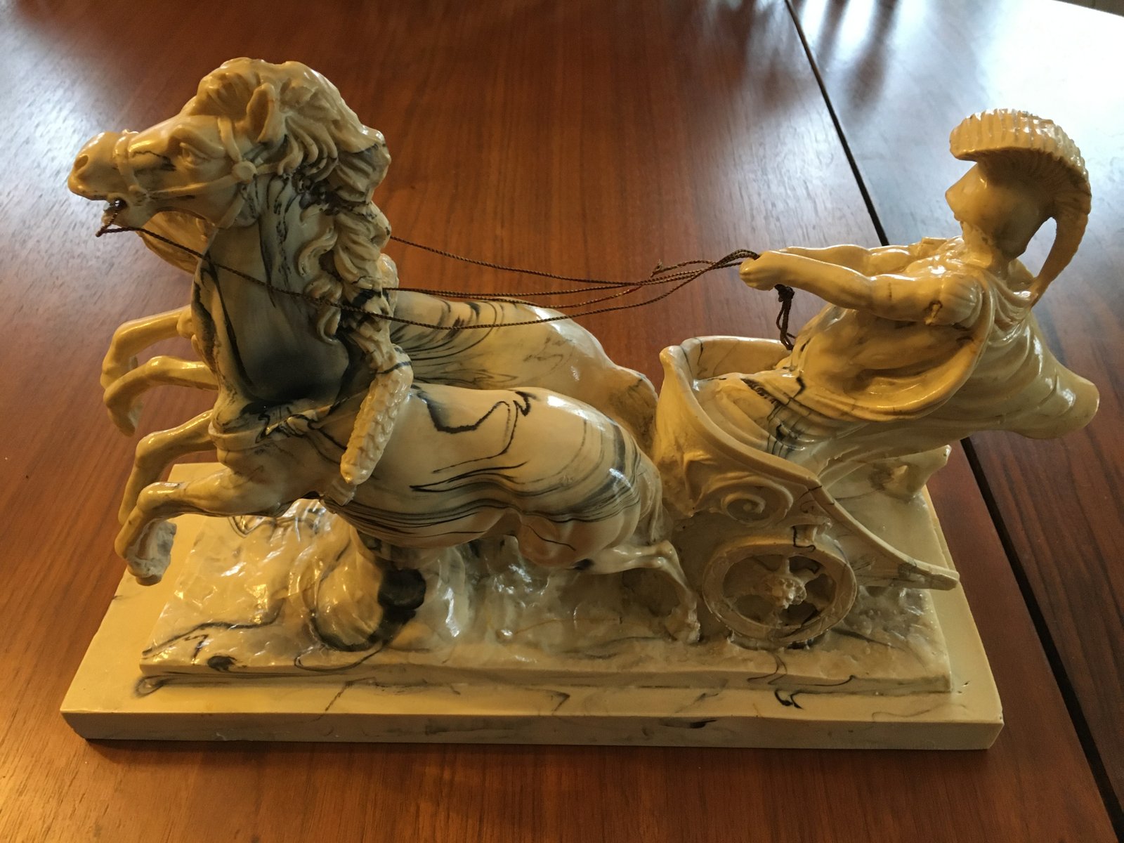 Ground Alabaster Chariot Figure, 1950s