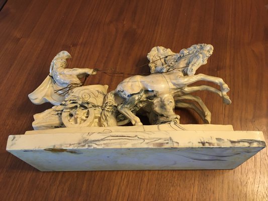 Ground Alabaster Chariot Figure, 1950s-WQQ-844853