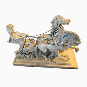 Ground Alabaster Chariot Figure, 1950s-WQQ-844853