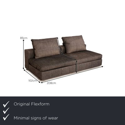 Groundpiece 2-Seater Sofa in Gray Fabric from Flexform-RQW-1748422