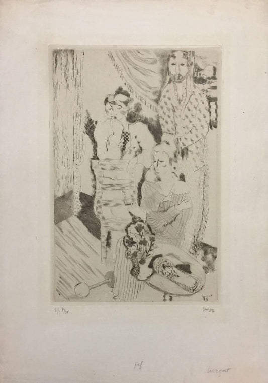 Group of three Clowns - Original Etching and Drypoint by Jean Lurçat - 1921 1921