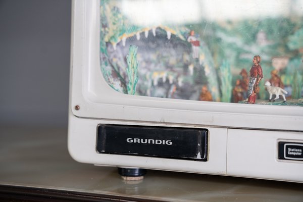 Grundig Television with Luminous Artisan Nativity Scene, 1950s-KNM-976329