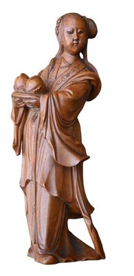 Guanyin Statue Carved in Boxwood-RIK-2024294