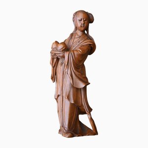 Guanyin Statue Carved in Boxwood-RIK-2024294