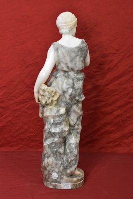 Guglielmo Pugi, Woman Sculpture, 1800s, Alabaster & Marble-YVI-1794169