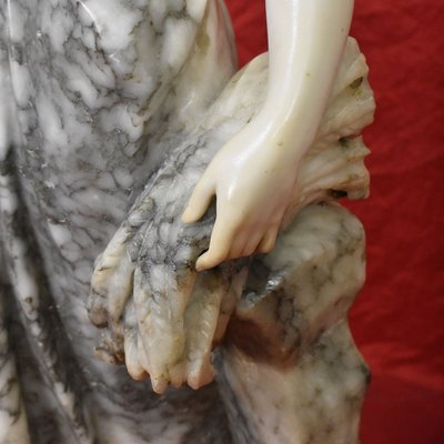 Guglielmo Pugi, Woman Sculpture, 1800s, Alabaster & Marble-YVI-1794169