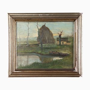 Guglielmo Zocchi, Landscape Painting, Oil on Panel, Framed-VMM-1291339