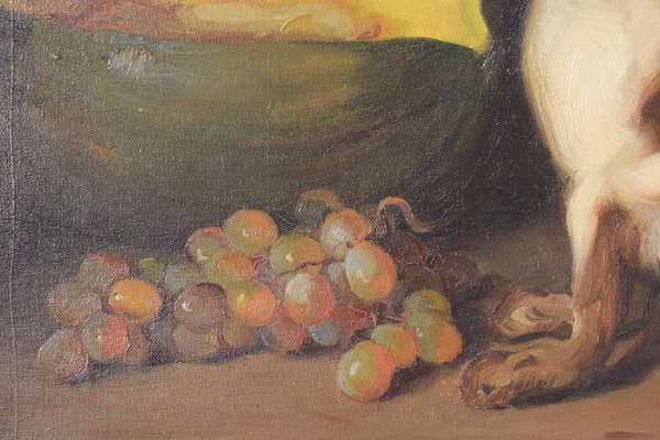 Guillermo Martinez Soliman, Still Life with Hare and Melon, Mid 20th-Century, Oil on Canvas, Framed-AOI-1106722