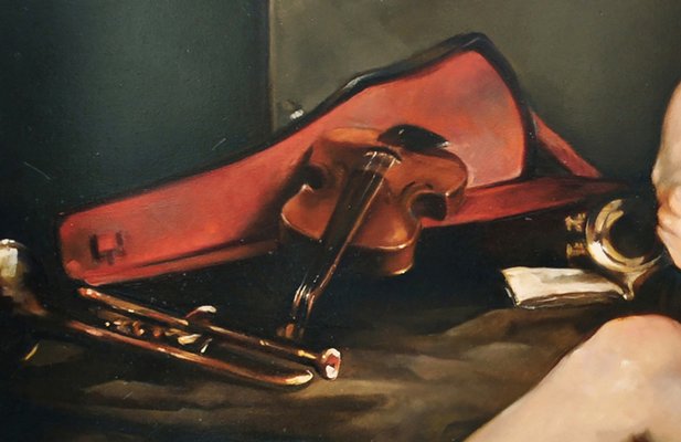 Guitar - Francesca Strino - Oil on Canvas - Italy-YUW-912582