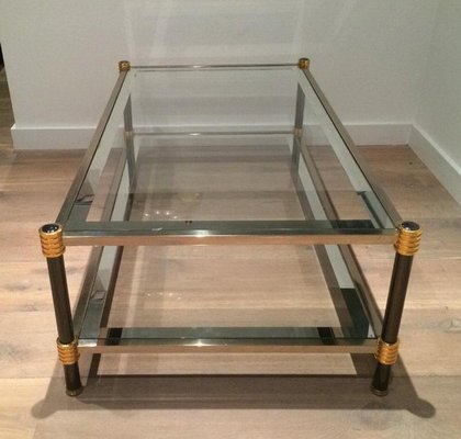 Gunmetal and Gild Metal Coffee Table, 1970s-BA-658619