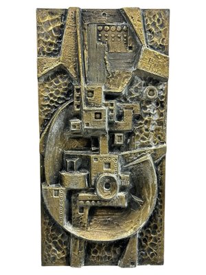 Gunther Gerzso, Mexican Modernist Abstract Sculpture Relief, 1979, Silvered Resin-BRT-2021436