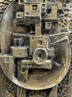 Gunther Gerzso, Mexican Modernist Abstract Sculpture Relief, 1979, Silvered Resin-BRT-2021436