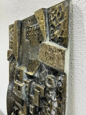 Gunther Gerzso, Mexican Modernist Abstract Sculpture Relief, 1979, Silvered Resin-BRT-2021436