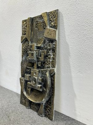 Gunther Gerzso, Mexican Modernist Abstract Sculpture Relief, 1979, Silvered Resin-BRT-2021436