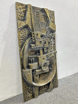 Gunther Gerzso, Mexican Modernist Abstract Sculpture Relief, 1979, Silvered Resin-BRT-2021436