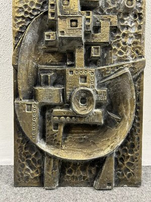 Gunther Gerzso, Mexican Modernist Abstract Sculpture Relief, 1979, Silvered Resin-BRT-2021436