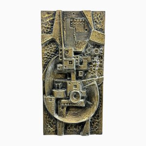 Gunther Gerzso, Mexican Modernist Abstract Sculpture Relief, 1979, Silvered Resin-BRT-2021436