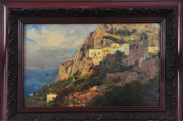 Gustav Adolf Thamm, The Island of Capri, 1890s, Oil Painting-QOR-2022760