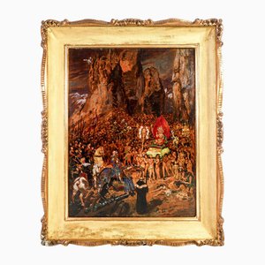 Gustave Alaux, Pizarro and Atahualpa, 20th Century, Oil Painting, Framed-OJE-1720329