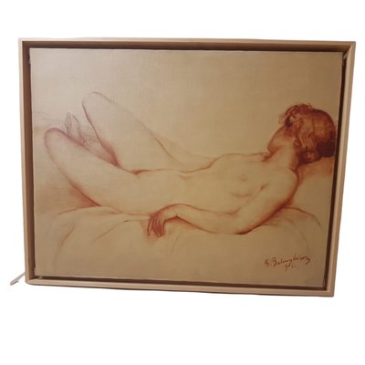 Gustave Balenghien, Nude, Oil on Canvas, Framed-TCS-1228854