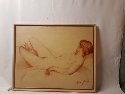 Gustave Balenghien, Nude, Oil on Canvas, Framed-TCS-1228854