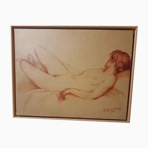 Gustave Balenghien, Nude, Oil on Canvas, Framed-TCS-1228854