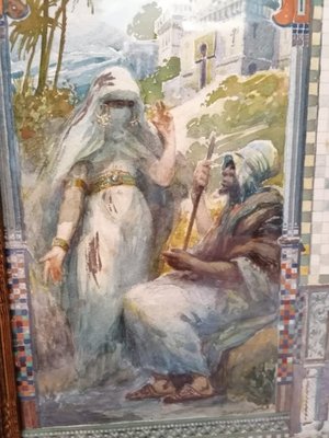 Gustave Clarence Boulanger, Algerian Figures, 1800s, Watercolor, Framed-OZS-1396916