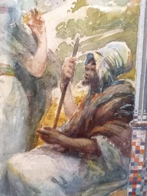 Gustave Clarence Boulanger, Algerian Figures, 1800s, Watercolor, Framed-OZS-1396916