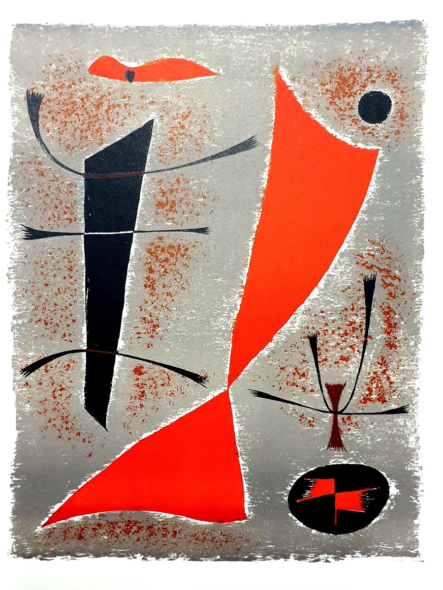 Gustave Singier - Abstract Fish - Original Lithograph 1955