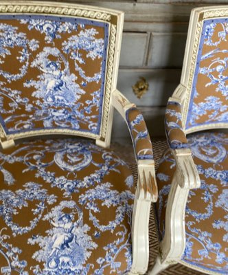 Gustavian Armchairs with Toile De Jouy Cover, Set of 2-VAP-1363857