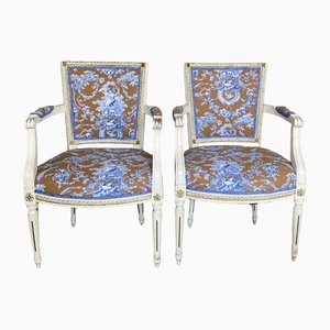 Gustavian Armchairs with Toile De Jouy Cover, Set of 2-VAP-1363857